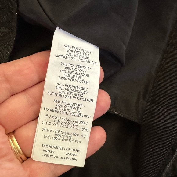 J. Crew jacquard print black faux wrap mini skirt size 2 - Picture 5 of 6